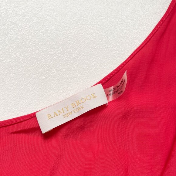 Ramy Brook Janey One Shoulder Top Bright Red Size Medium NEW NWT - Picture 5 of 9
